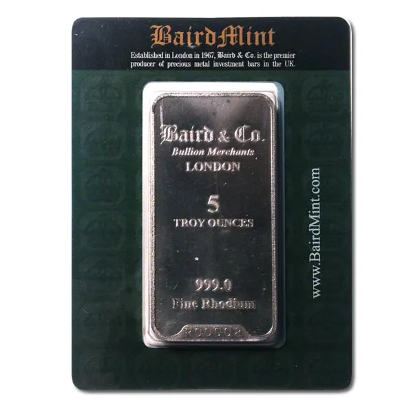 5 Ounce Rhodium Bar