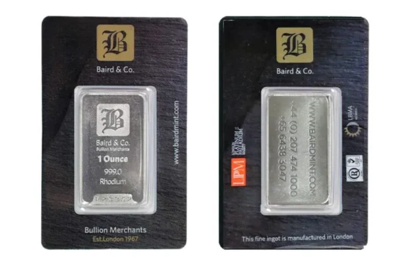 1oz Rhodium Bars Baird&Co