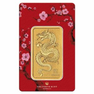 1 oz Lunar Dragon Minted Gold Bar In Assay