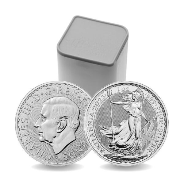 2023 1 oz British Silver Britannia Monster Box (BU 500 Coins King Charles)