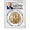 2024-W PCGS SP-70 First Day Of Issue 1 oz American Gold Eagle Burnished Coin – Exclusive Trump Constitution Label
